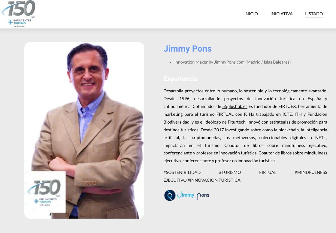 Listado 150 más influyentes turismo jimmy pons